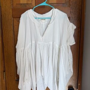 We The Free White Textured Blouse